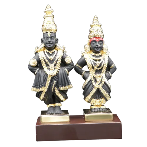 24 Carat Gold- 999 Vitthal Rukmini Idol mymurti-gold-silver-plated-vitthal-rukmini-murti-idol-g-358-2