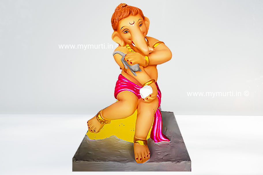 Bal Ganesha Playing With Mushak - MyMurti