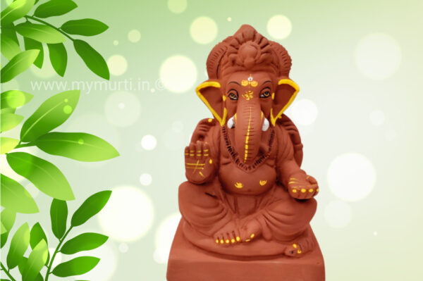 My Eco Green Maandi Gol Paath Ganesh Murti – 06 Inches
