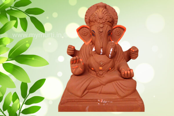 Konkan's Lal Mati Eco Dagdusheth Ganesha Idol 15 Inches
