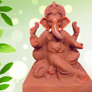 My Eco Green Elephant Sinhasan Ganesh Murti - 18 Inches