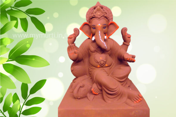 My Eco Green Elephant Sinhasan Ganesh Murti - 18 Inches