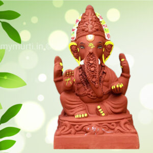 My Eco Green Red Soil Tirupati Balaji Style Ganesh Murti - 9 Inches