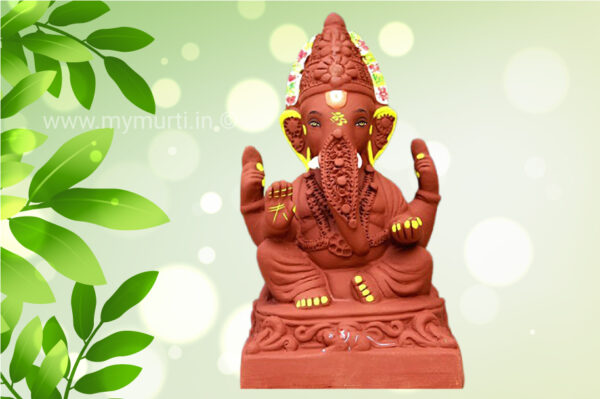 My Eco Green Red Soil Tirupati Balaji Style Ganesh Murti - 9 Inches