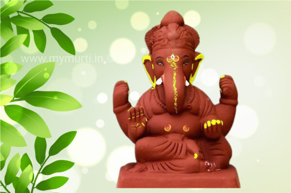 My Eco Green Shivrekar Style Ganpati Murti - 9 Inches