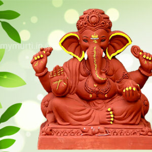 Konkan’s Plant Red Soil Double Load Ganesh Idol – 18 Inches