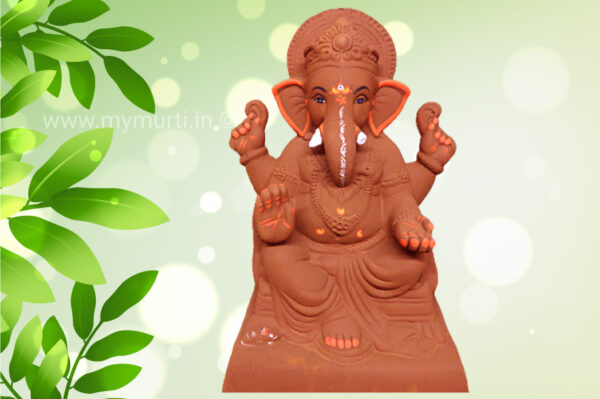 Konkan's Lal Mati Eco Filips Relax Ganesh Murti 15 Inches