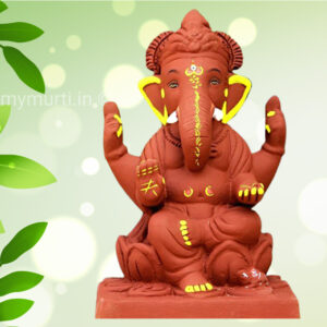 My Eco Green Lotus Yoga Pose Ganpati Idol – 9 Inches
