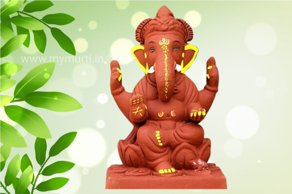 My Eco Green Lotus Yoga Pose Ganpati Idol – 9 Inches