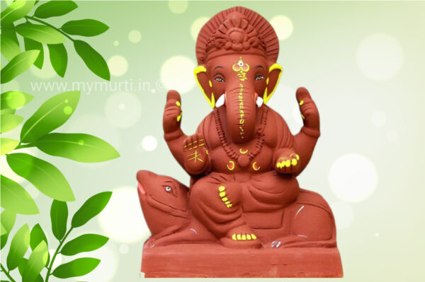 My Eco Green Bappa On Mushak Ganesha Idol 9 Inches