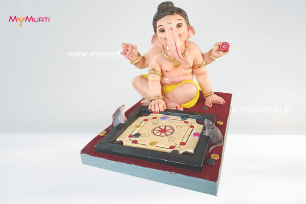 Deisgner Bal Ganesh Playing Carrom Murti - 15 Inches