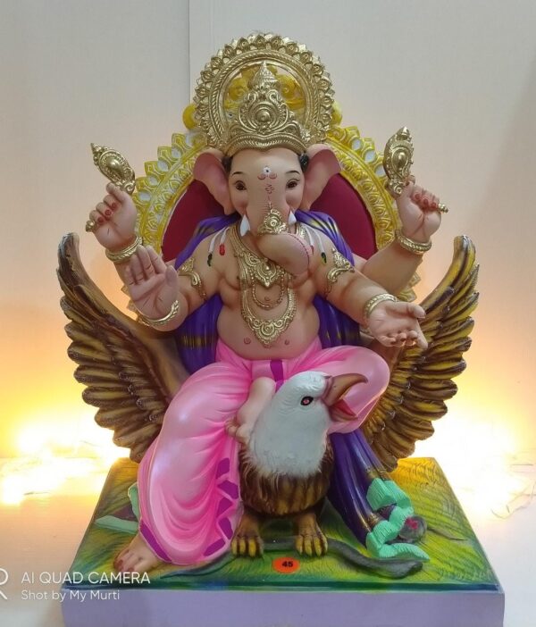 Deisgner Garuda Sinhasan Ganpati Murti – 30 Inches