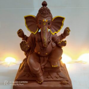 My Green Moothe Kaan Vignarharta Ganpati Idol – 17 Inches