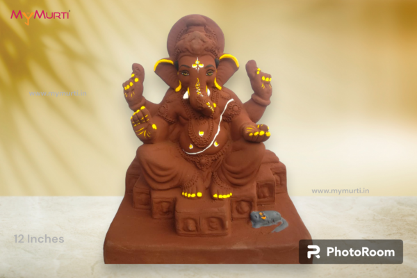 Plant Red Soil Ganesh Murti 12 Inches
