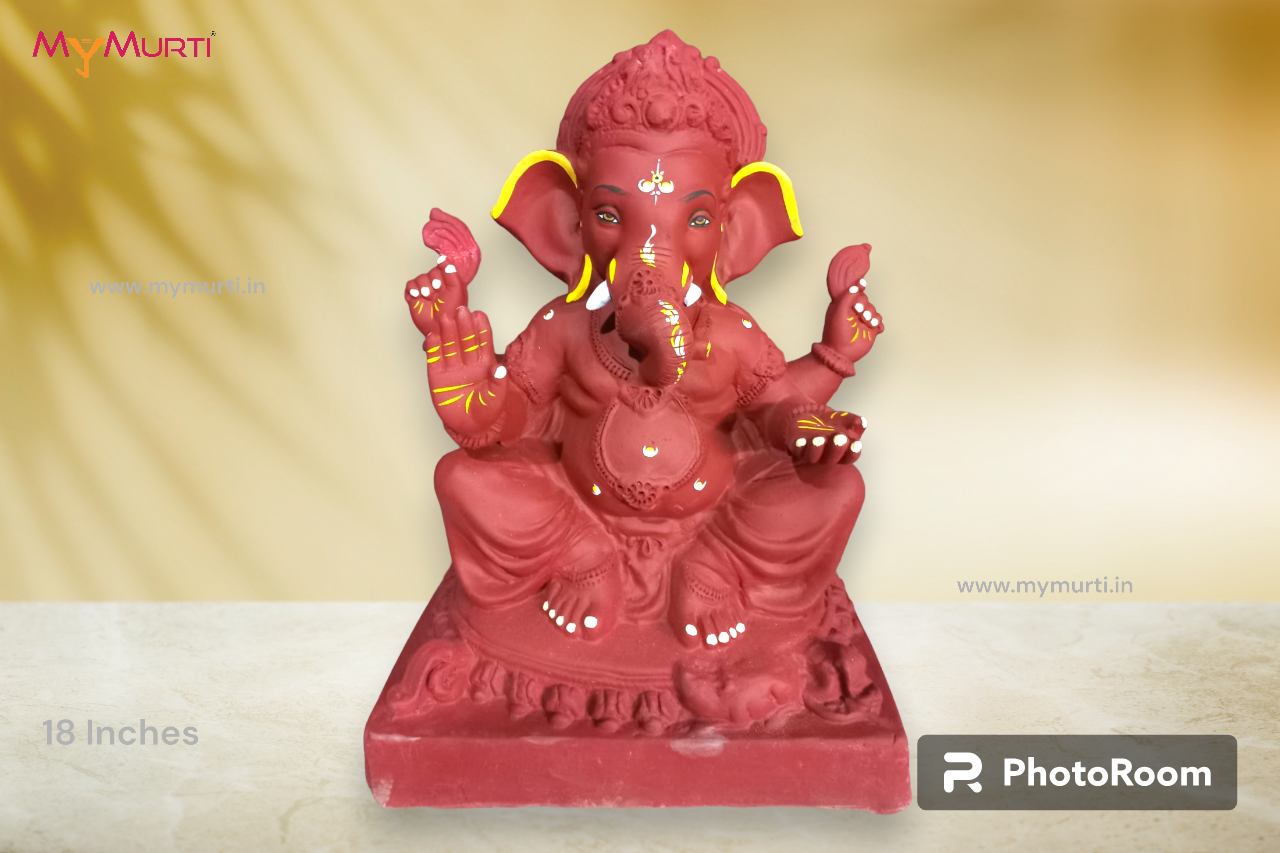 Plant Red Soil Ganesh Murti 18 Inches