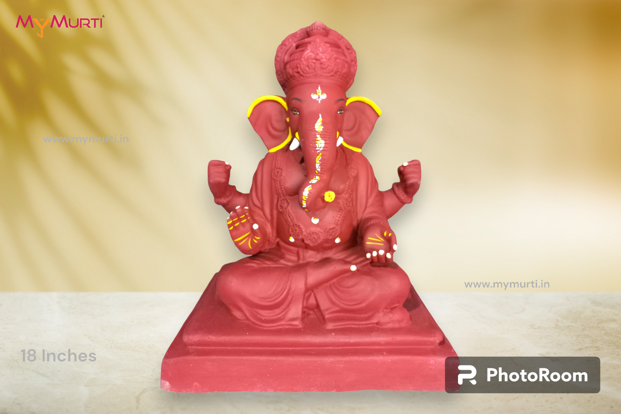 Plant Red Soil Ganesh Murti 18 Inches