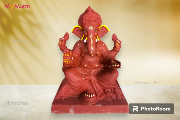 Plant Red Soil Ganesh Murti 18 Inches