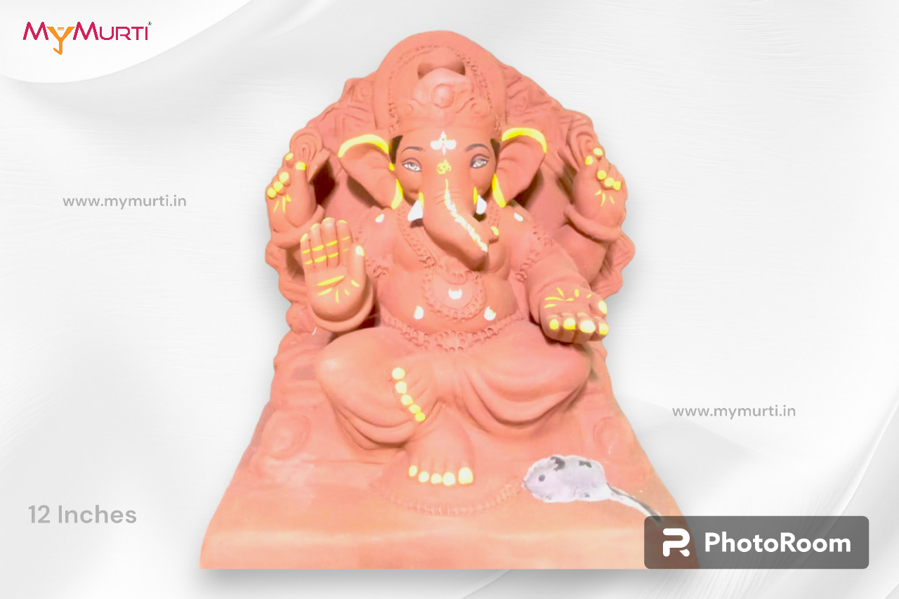 Plant Red Soil Ganesh Murti 12 Inches