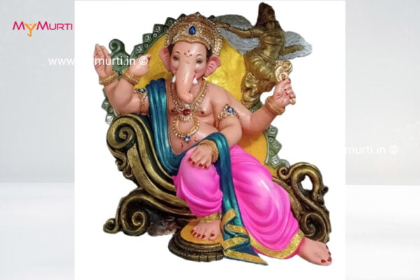 Matsya Baithak Style Ganpati Murti- 15 Inches