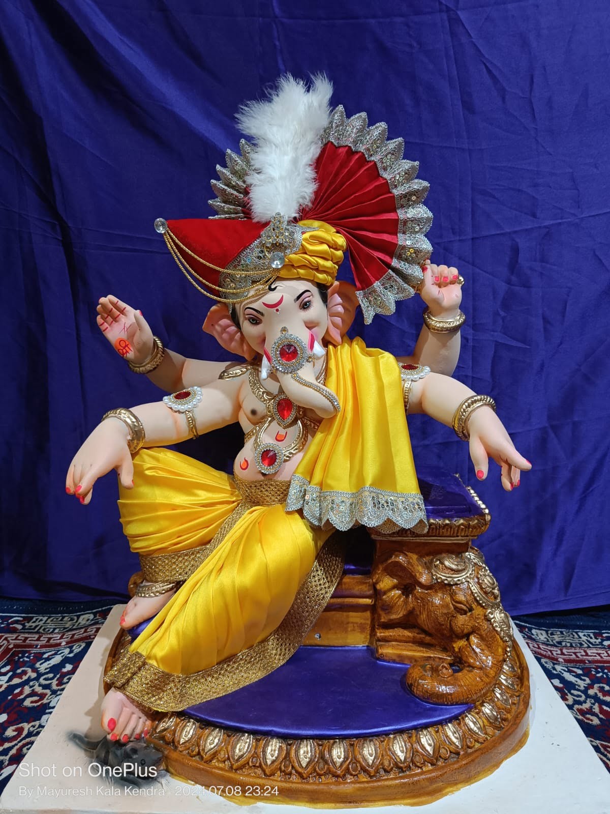 My Designer 04 Ganesh Murti (With Jewellery Work & Drapery) – 24 Inches